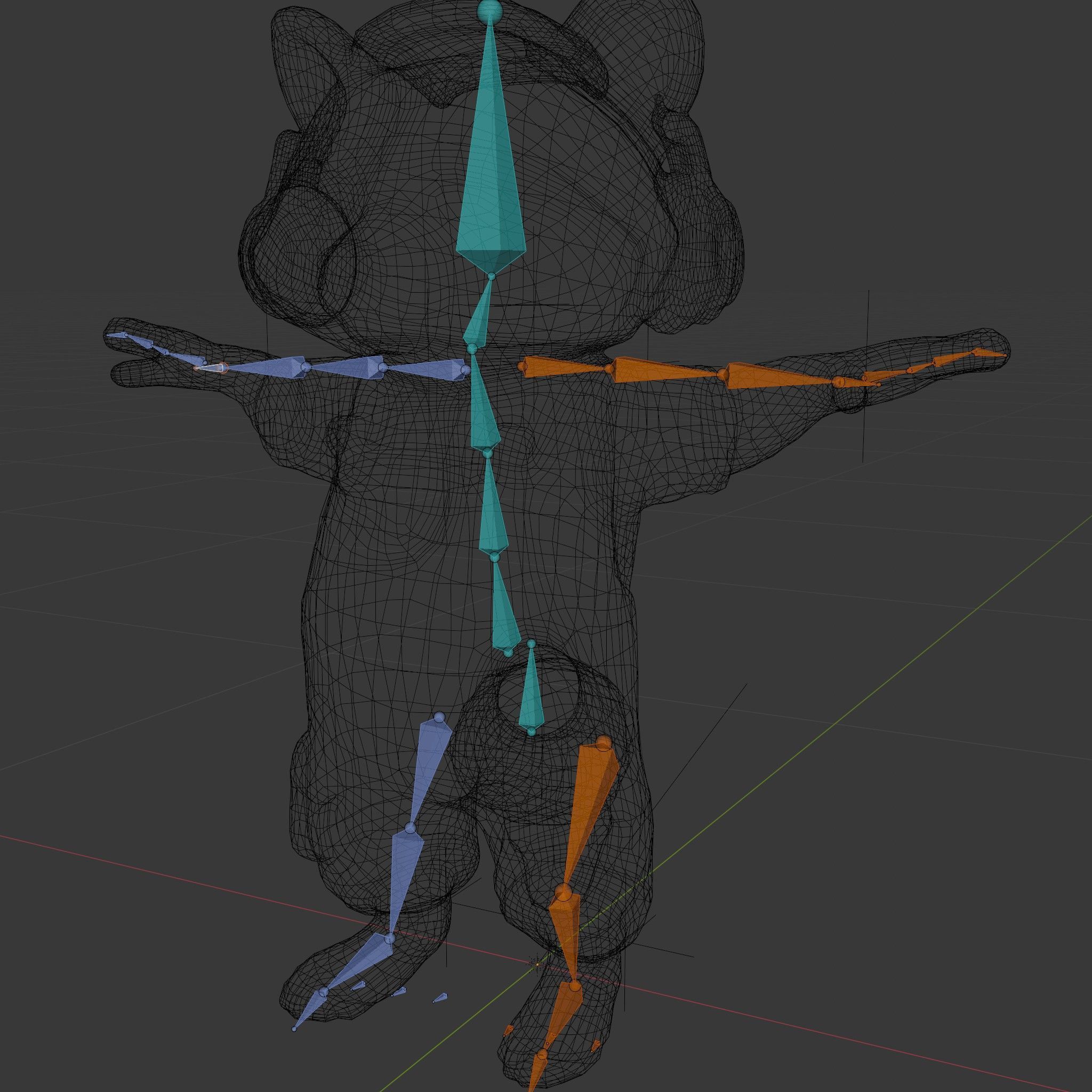 Animated Raccoon Character with Headphones Rigged and Animated Low-poly 3D model_7