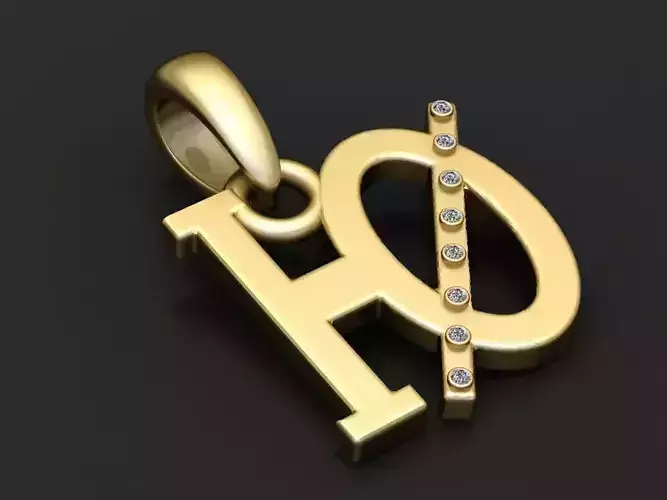 letter pendant 3D printable model  
