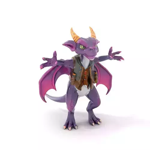 Purple Dragon Warrior Rigged and Animated Character Model