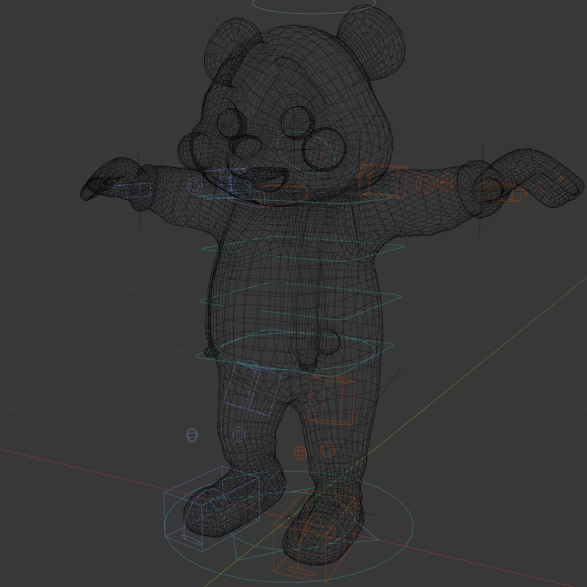 Animated Cute Panda Character Model Rigged and Animated Low-poly 3D model_6