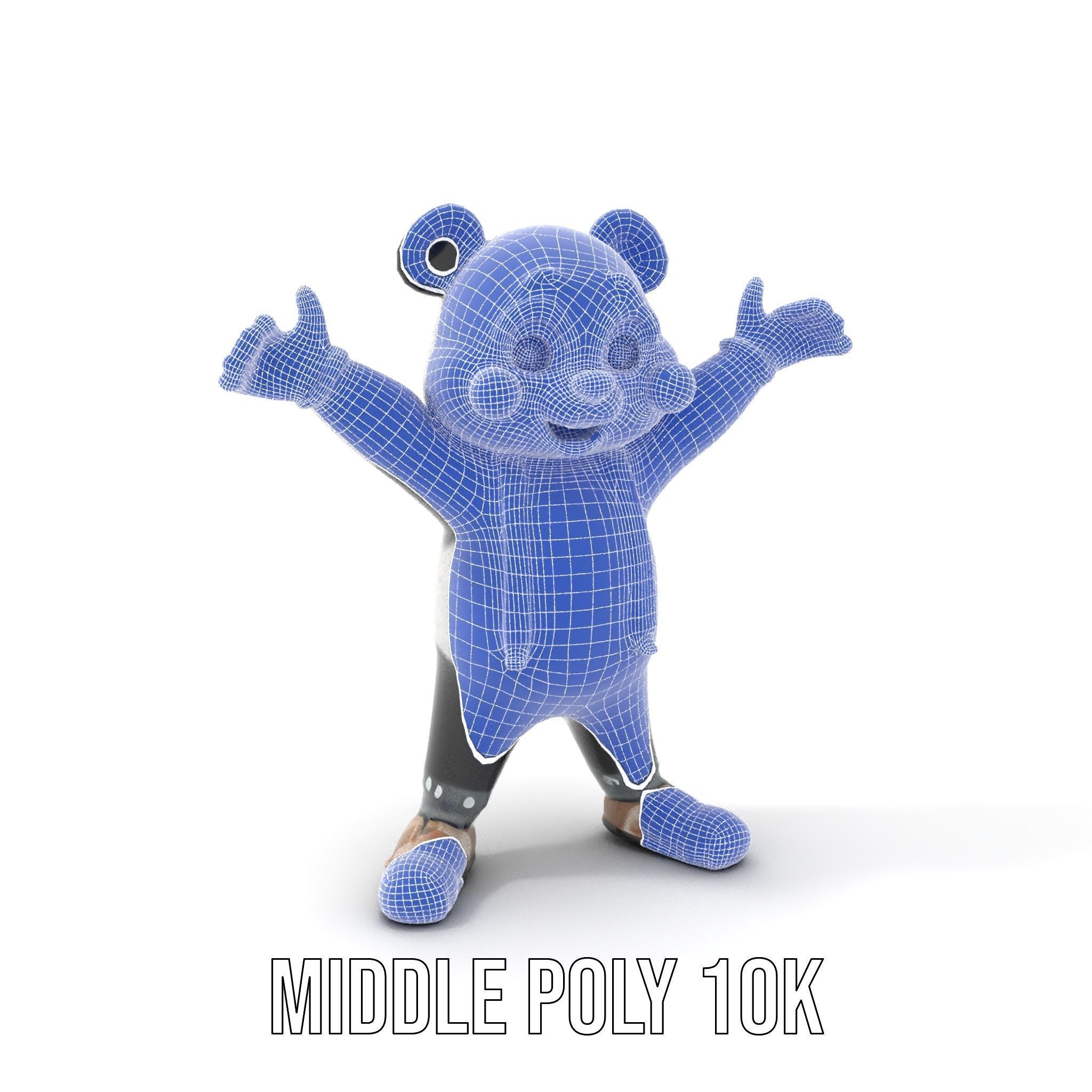 Animated Cute Panda Character Model Rigged and Animated Low-poly 3D model_22