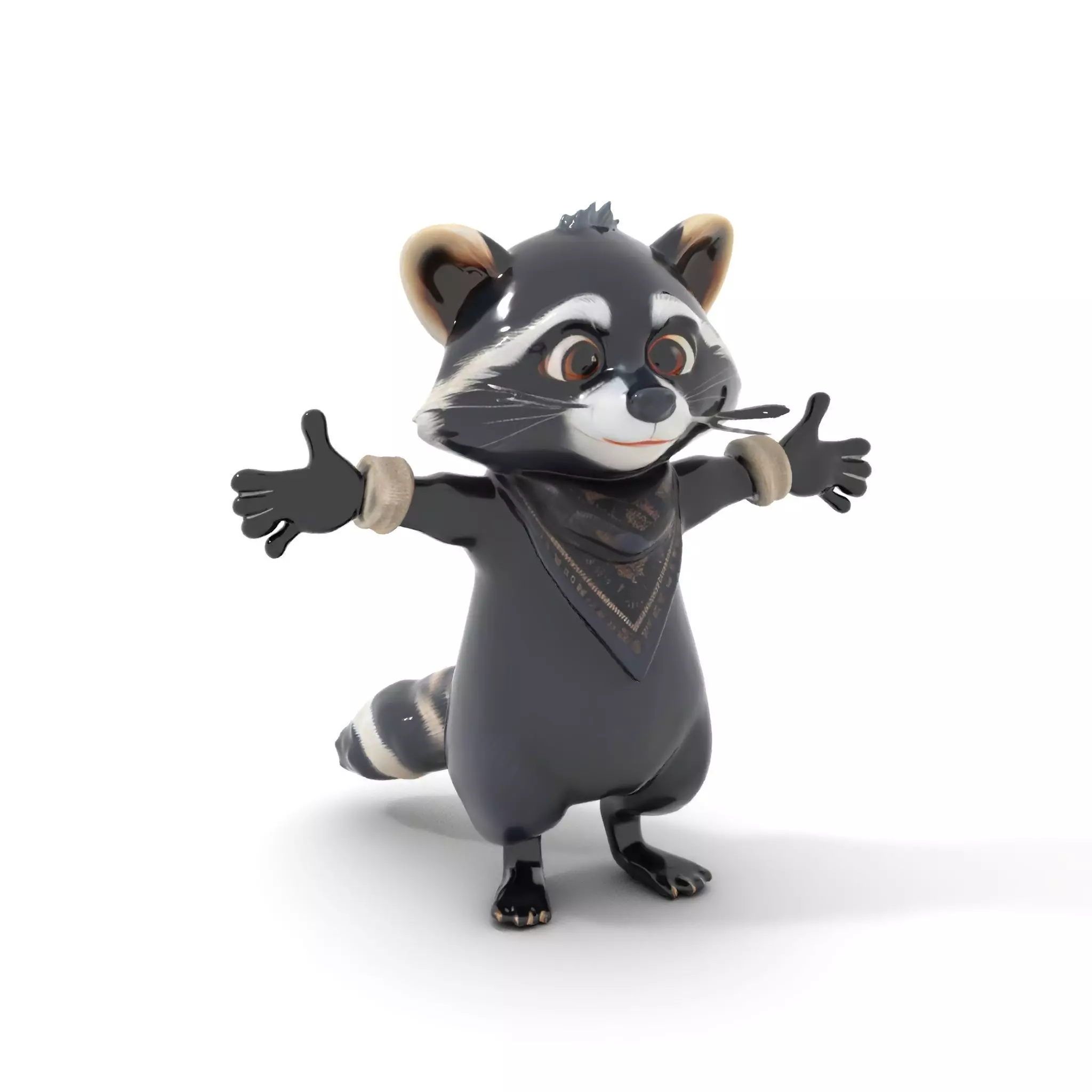 Charming Rigged and Animated Raccoon Character Model with Acc... Low-poly 3D model_0