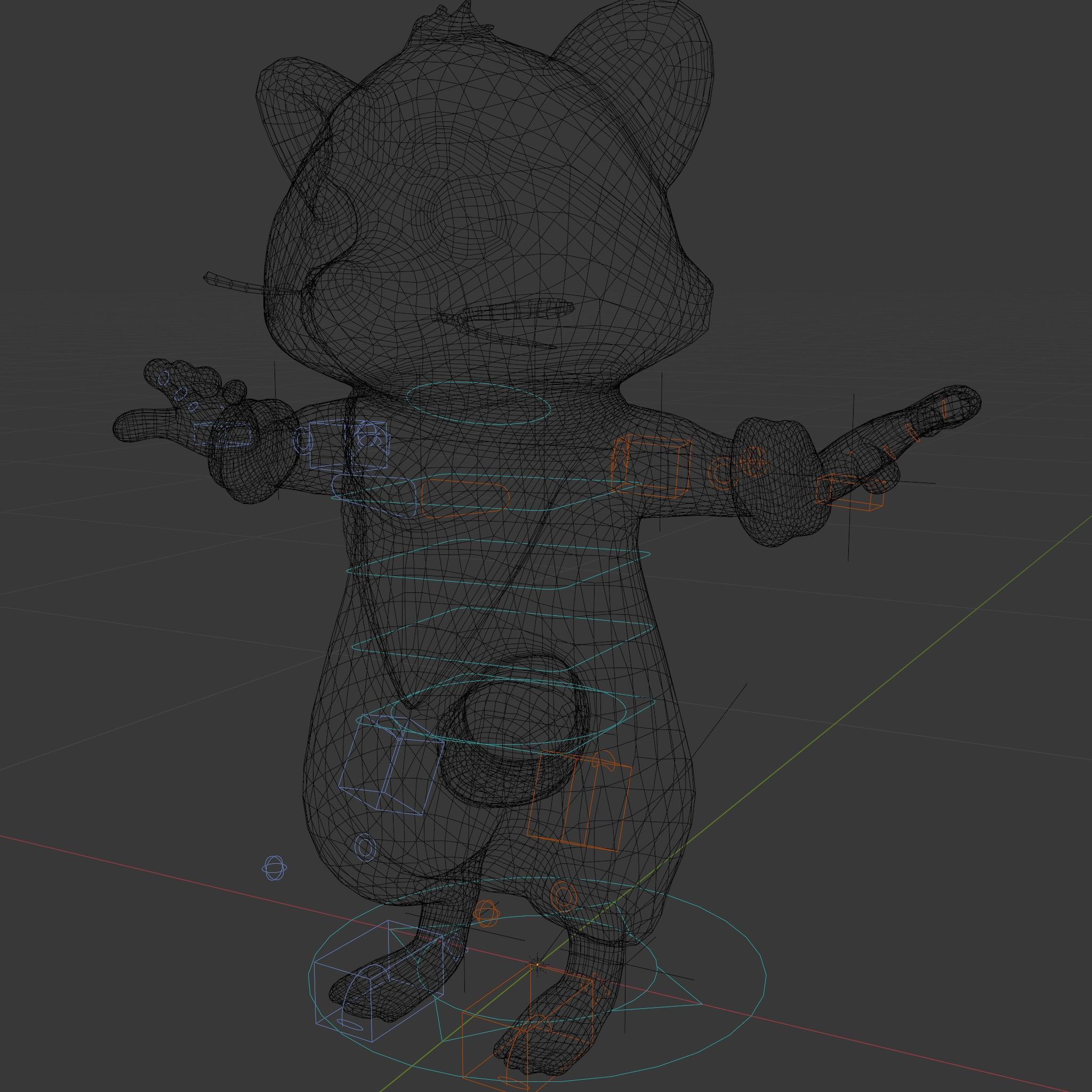 Charming Rigged and Animated Raccoon Character Model with Acc... Low-poly 3D model_6