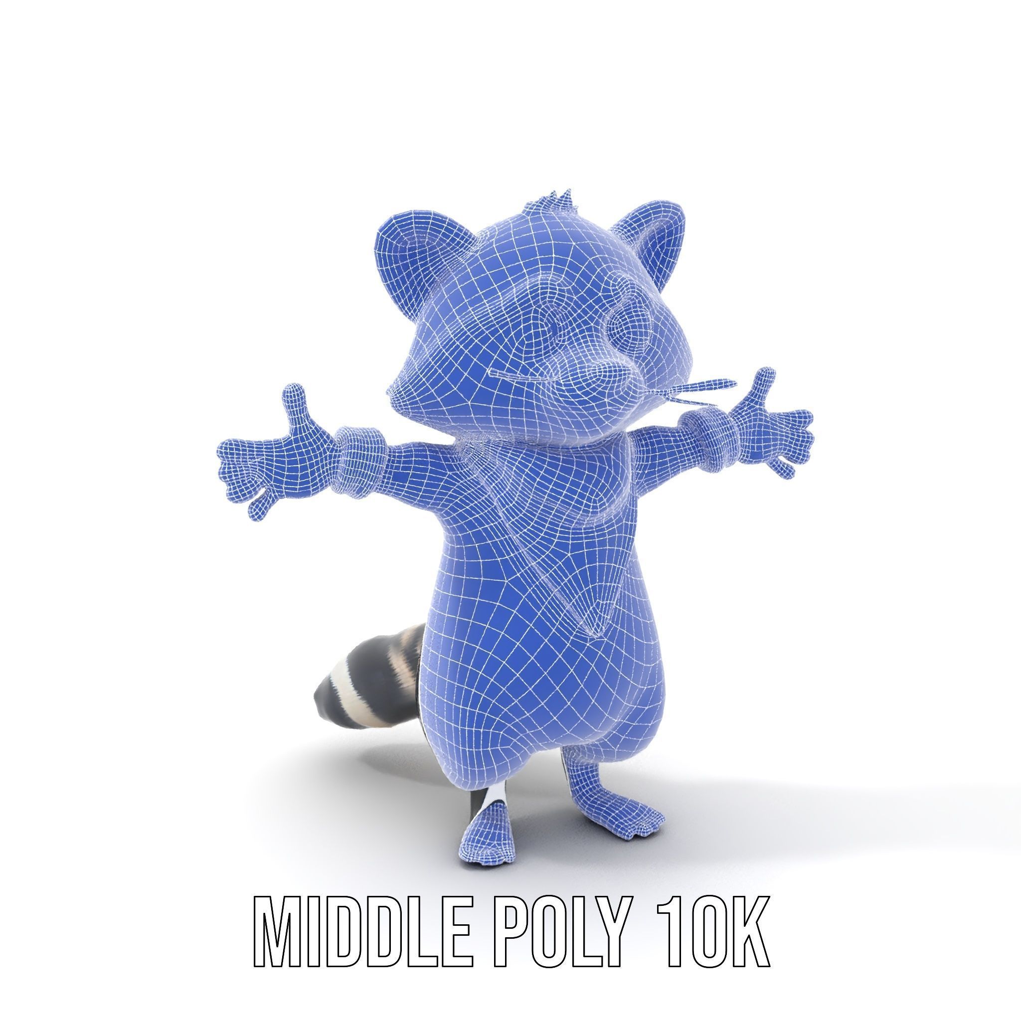 Charming Rigged and Animated Raccoon Character Model with Acc... Low-poly 3D model_19