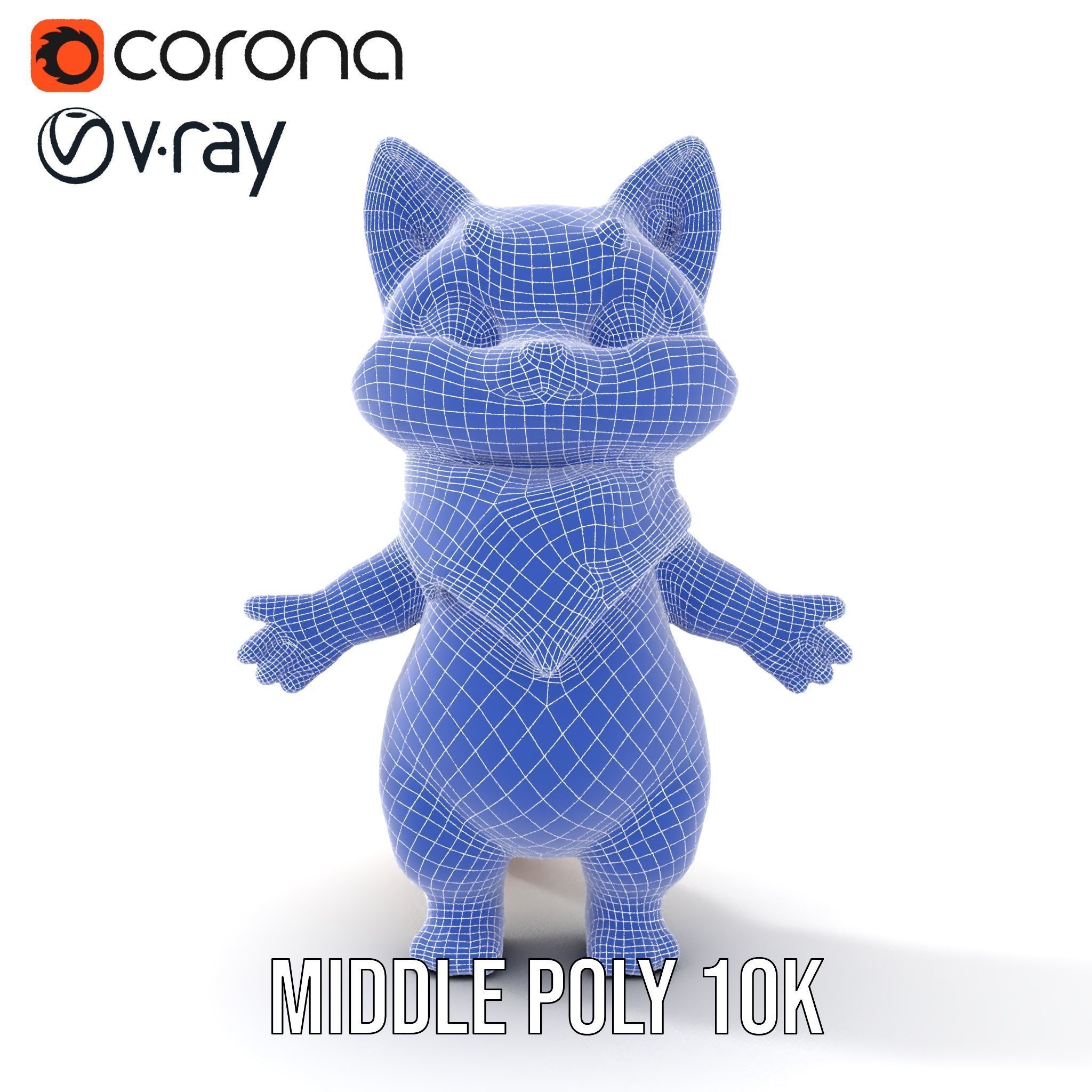 Playful Kitten with Bandana Rigged and Animated Model Low-poly 3D model_30