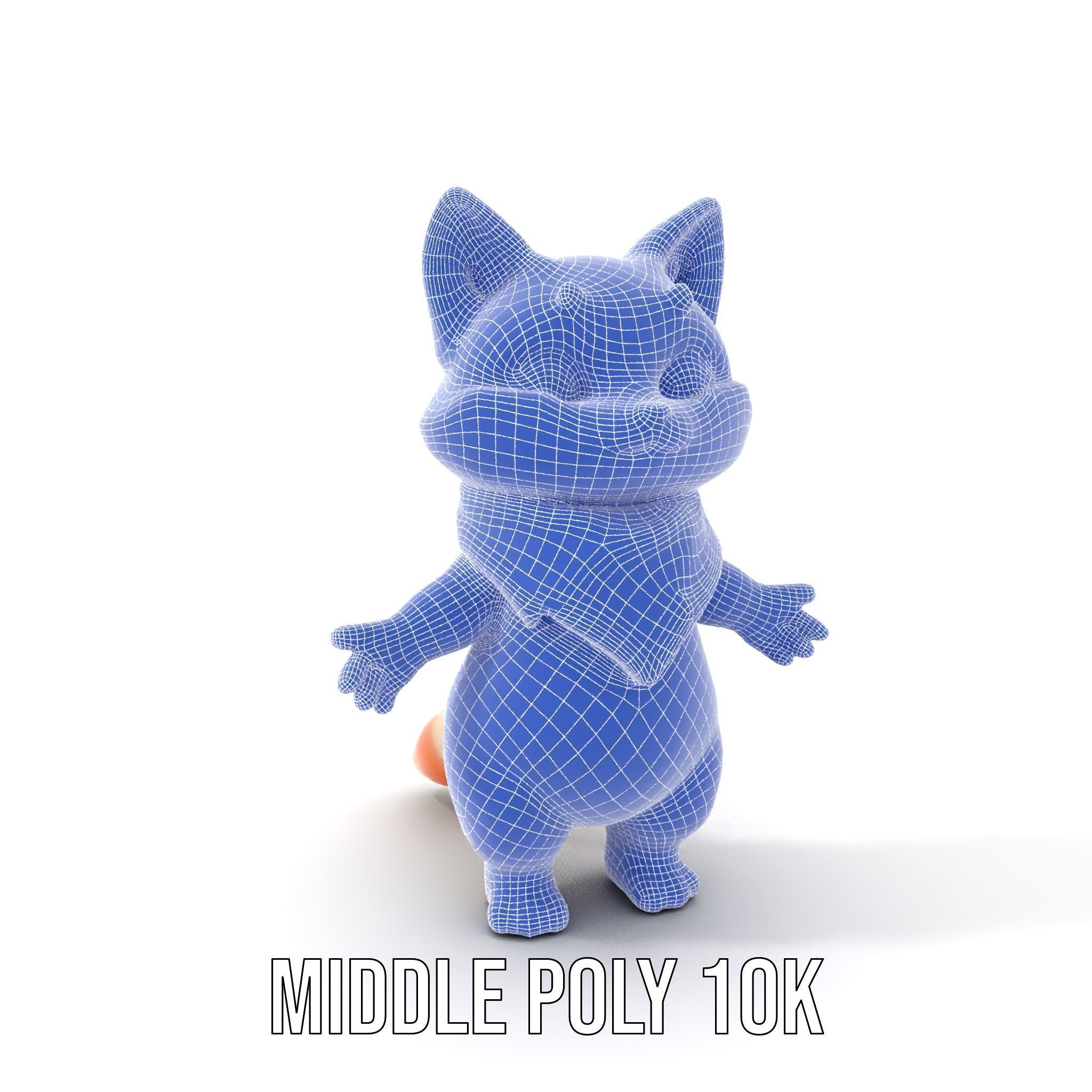 Playful Kitten with Bandana Rigged and Animated Model Low-poly 3D model_13