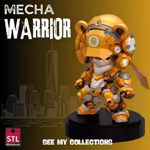 Chibi Panda Mecha Warrior STL File