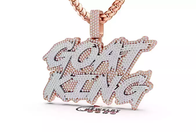Custom Goat King Name Pendant - Name Plate - Hiphop Pendnat 3D print model