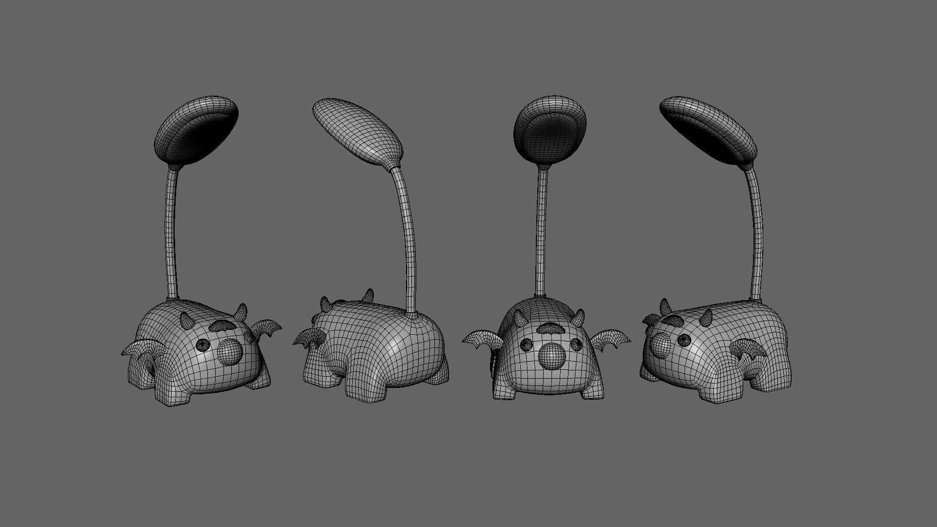 Devil Desk Lamp Low-poly 3D model_5