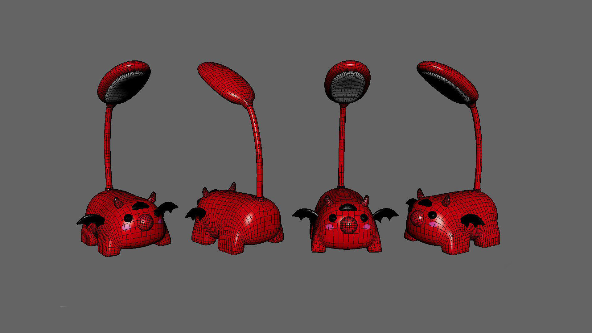 Devil Desk Lamp Low-poly 3D model_6