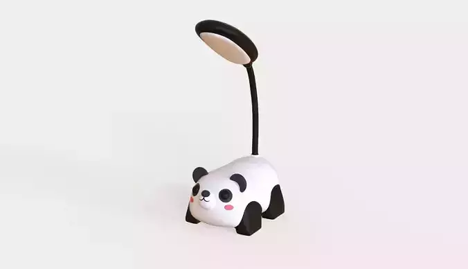 Panda Desk Lamp Low-poly 3D model