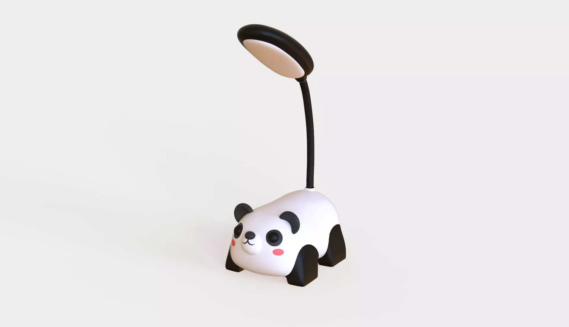 Panda Desk Lamp Low-poly 3D model_0