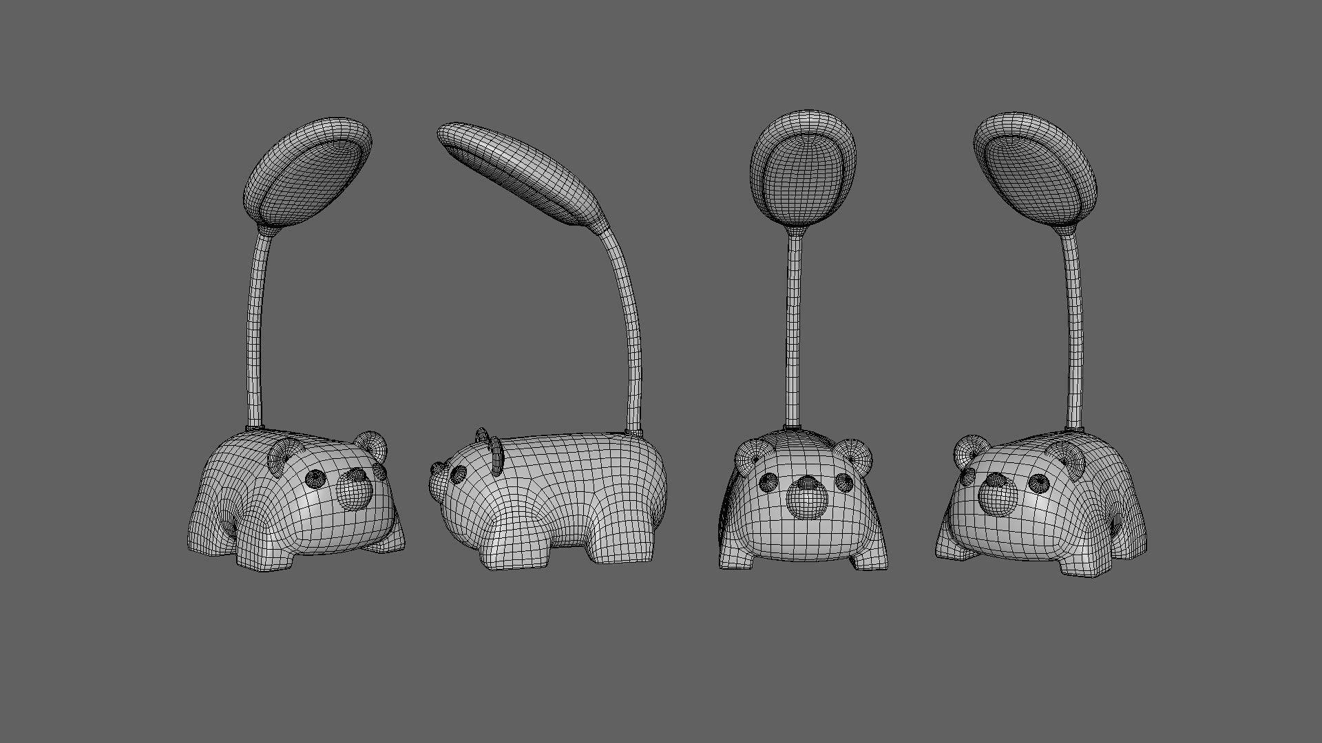 Panda Desk Lamp Low-poly 3D model_5