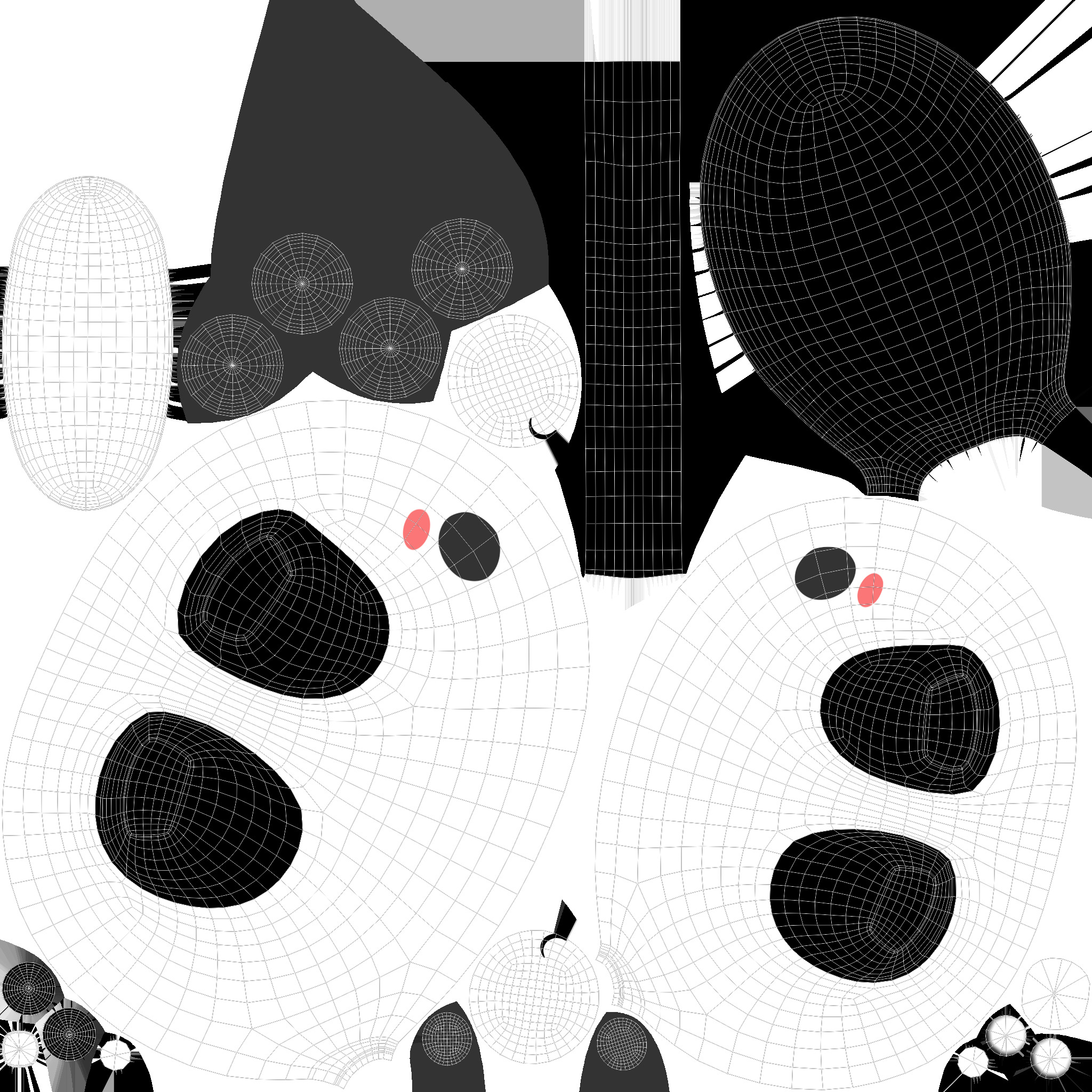 Panda Desk Lamp Low-poly 3D model_7