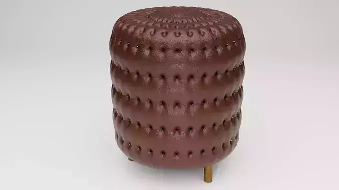 3D Puffer Pouf Chair Model