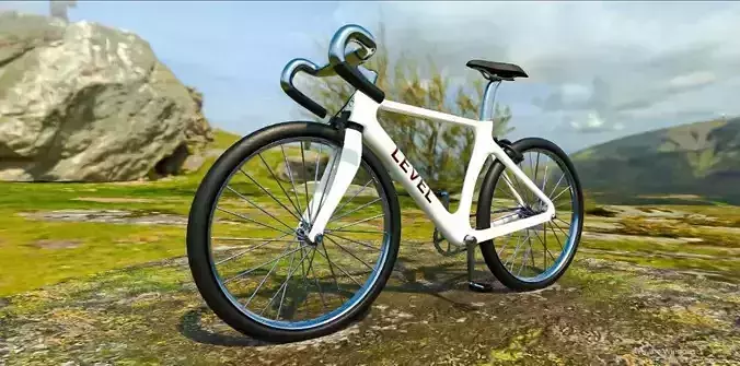 Futuristic Racing Bicycle  LEVEL Series High-Poly 3D Model Low-poly 3D model