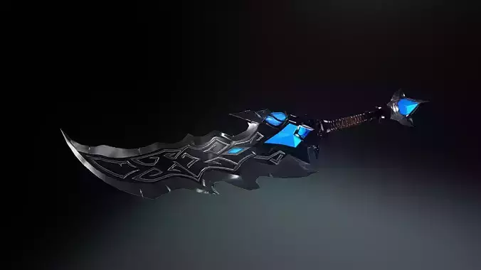 Blade of the Forsaken  Stylized Fantasy Sword 3D Model