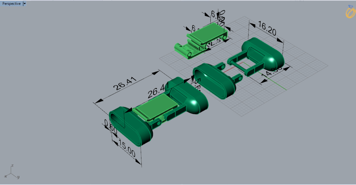 Two-tone gold box bracelet lock model gl0010 3D print model_9