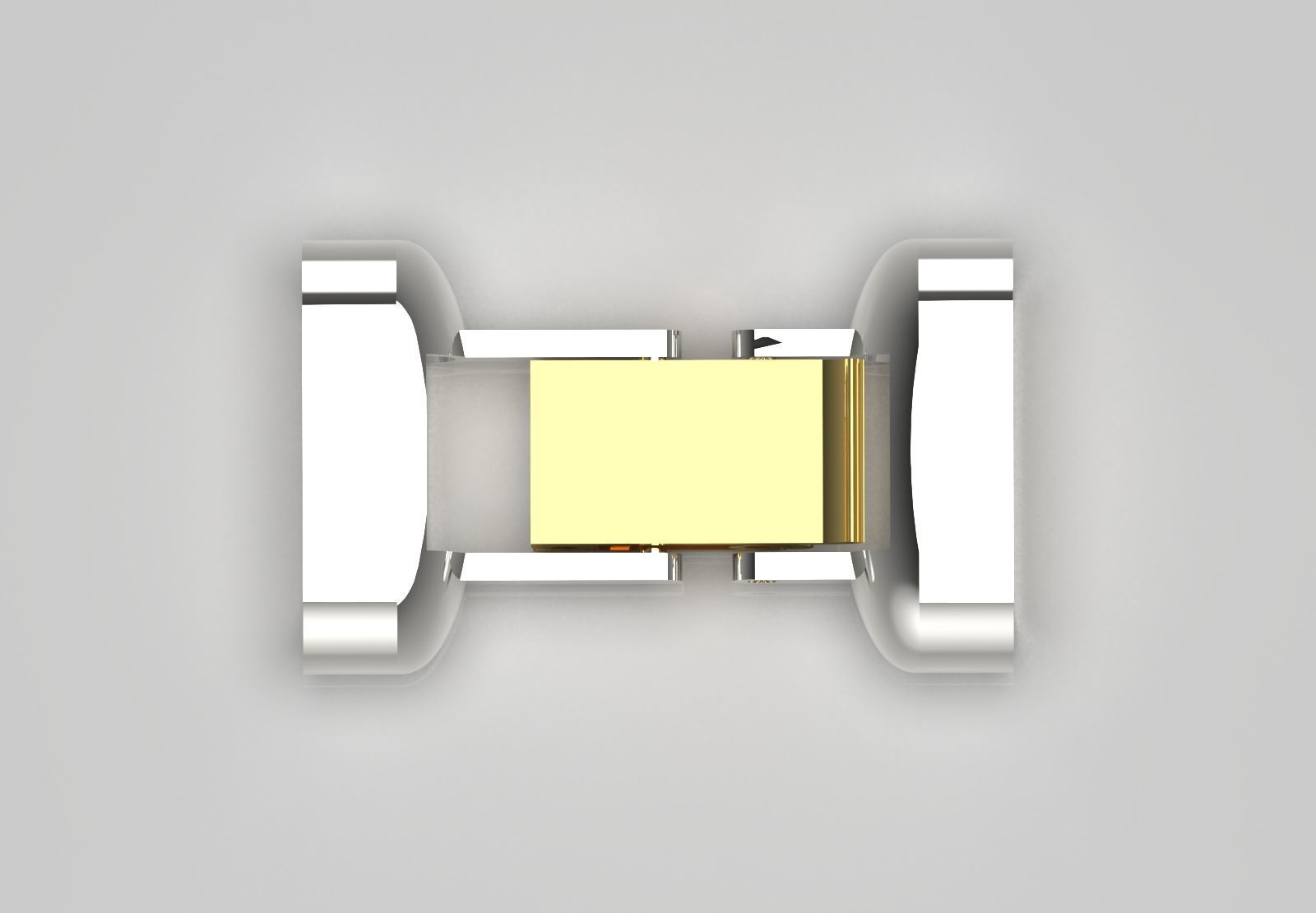 Two-tone gold box bracelet lock model gl0010 3D print model_3