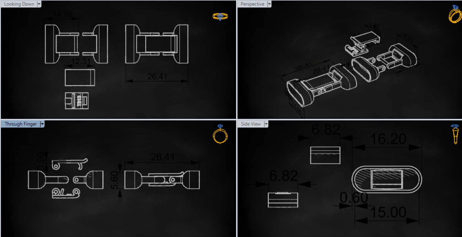 Two-tone gold box bracelet lock model gl0010 3D print model_19