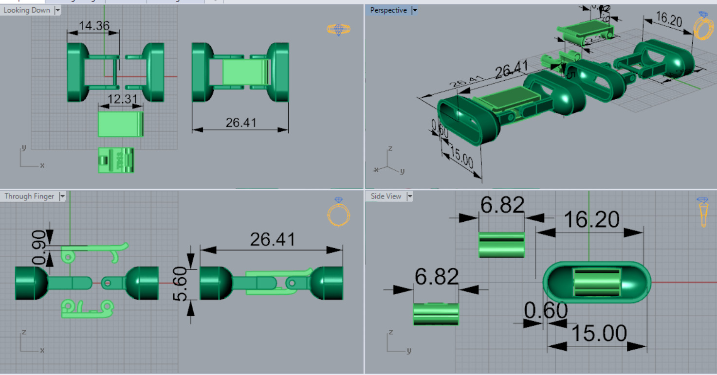 Two-tone gold box bracelet lock model gl0010 3D print model_6