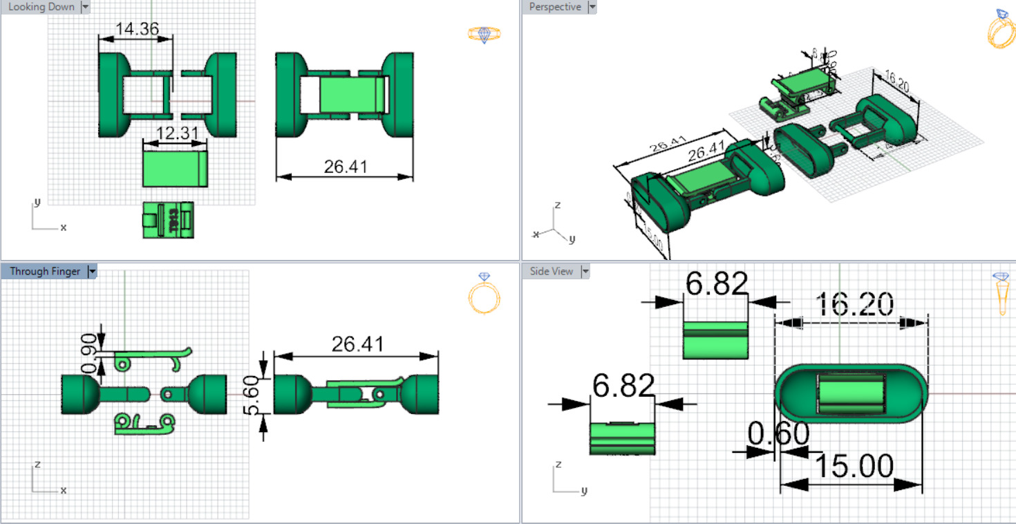 Two-tone gold box bracelet lock model gl0010 3D print model_20