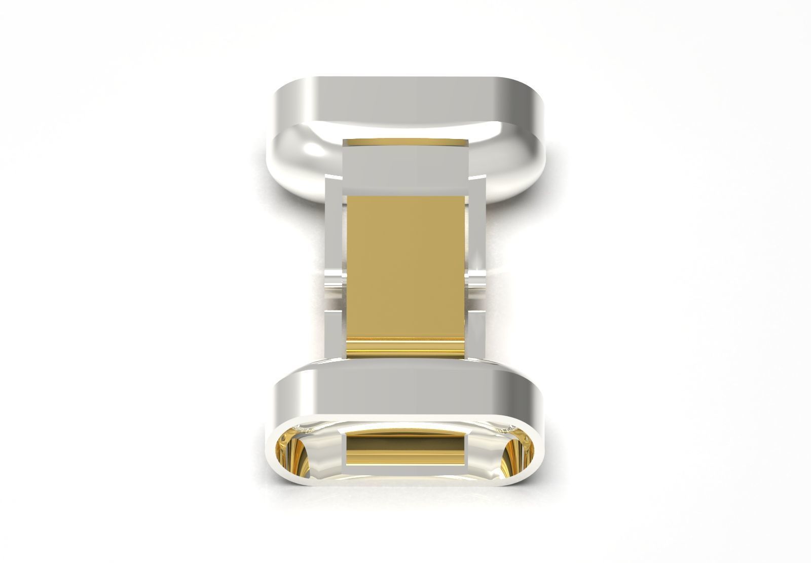 Two-tone gold box bracelet lock model gl0010 3D print model_1