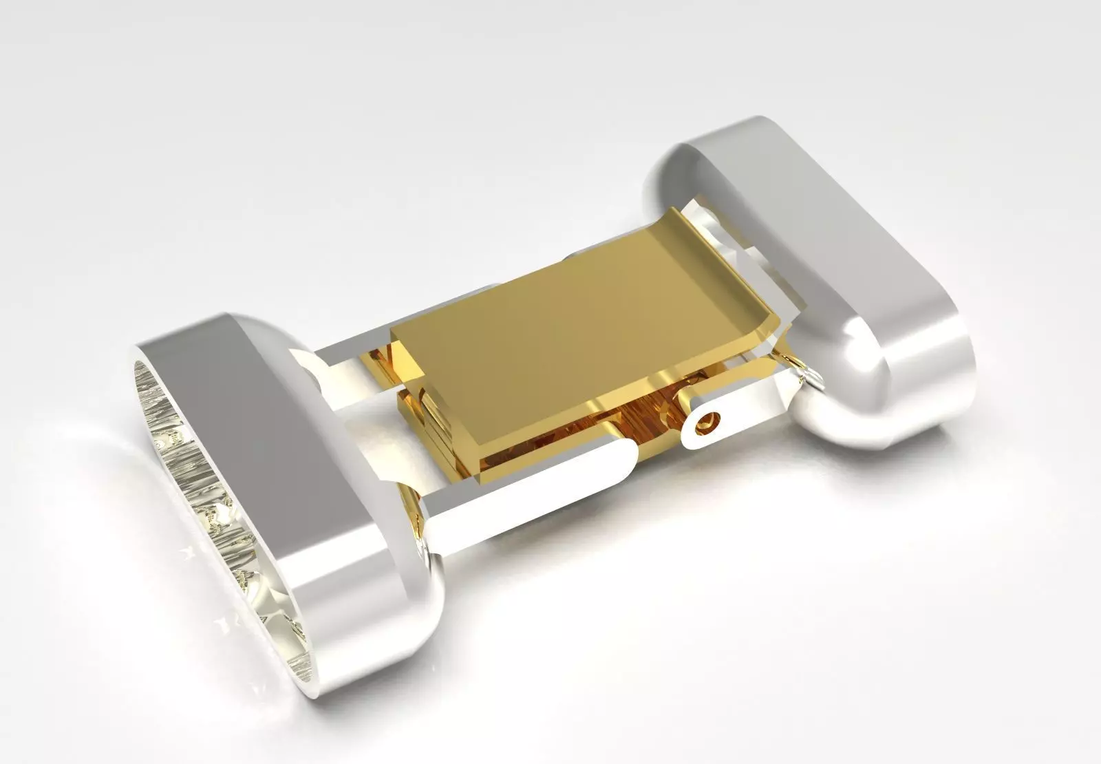 Two-tone gold box bracelet lock model gl0010 3D print model_0