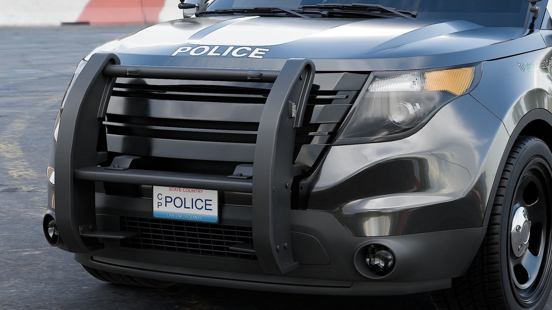 American SUV Police Car 3D model_11