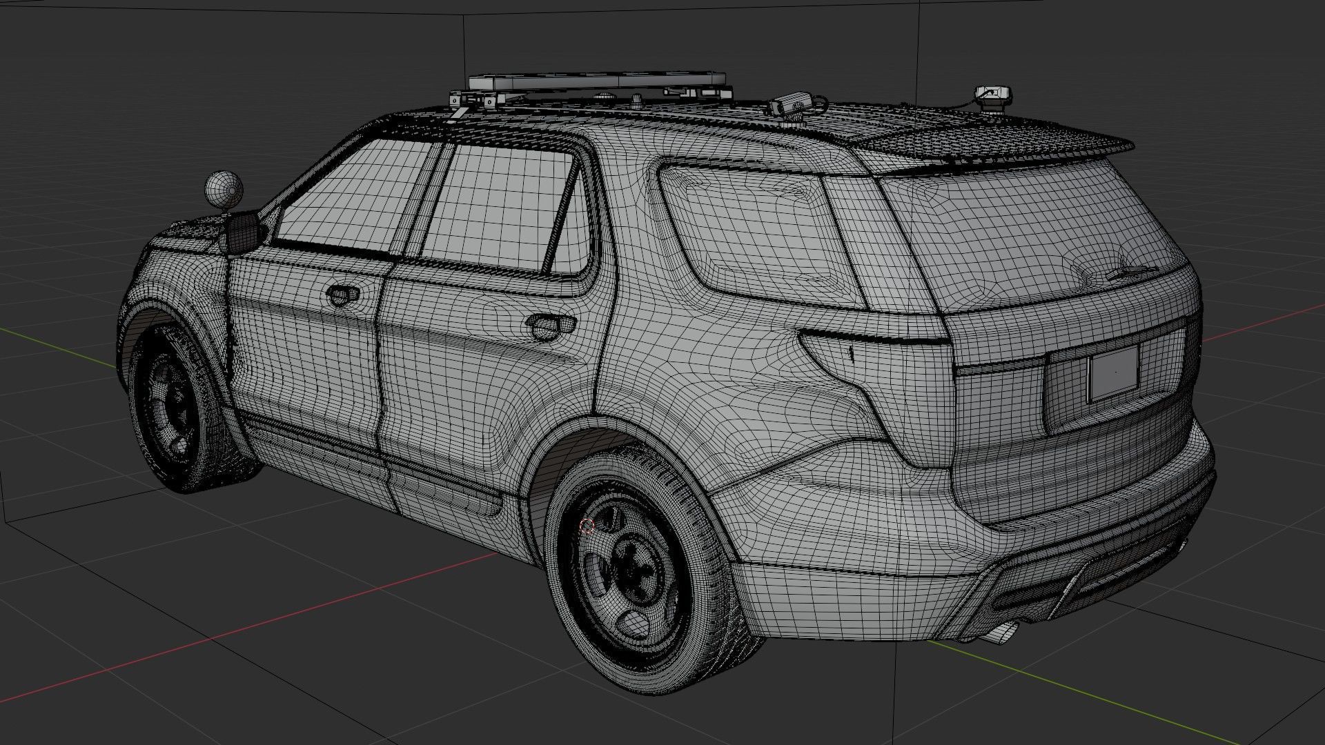 American SUV Police Car 3D model_17