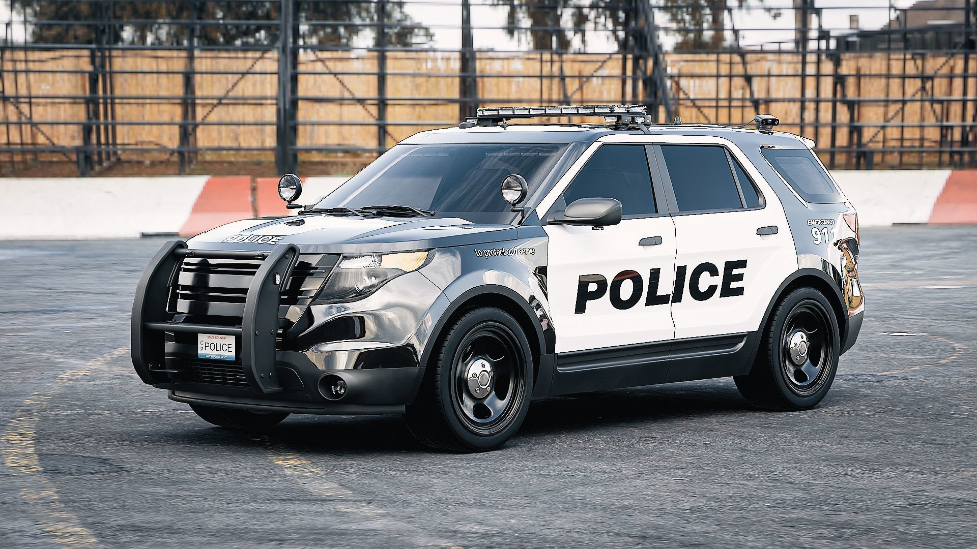 American SUV Police Car 3D model_2