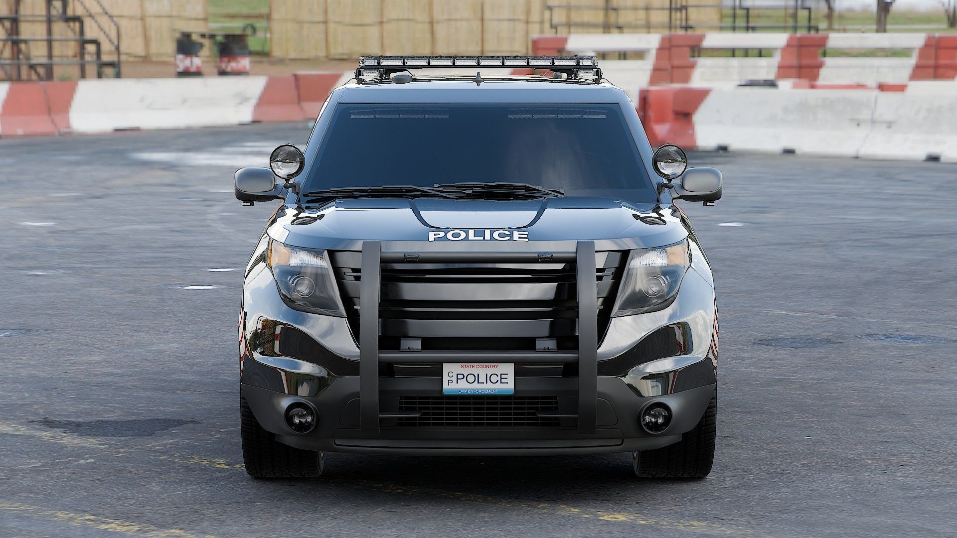 American SUV Police Car 3D model_7