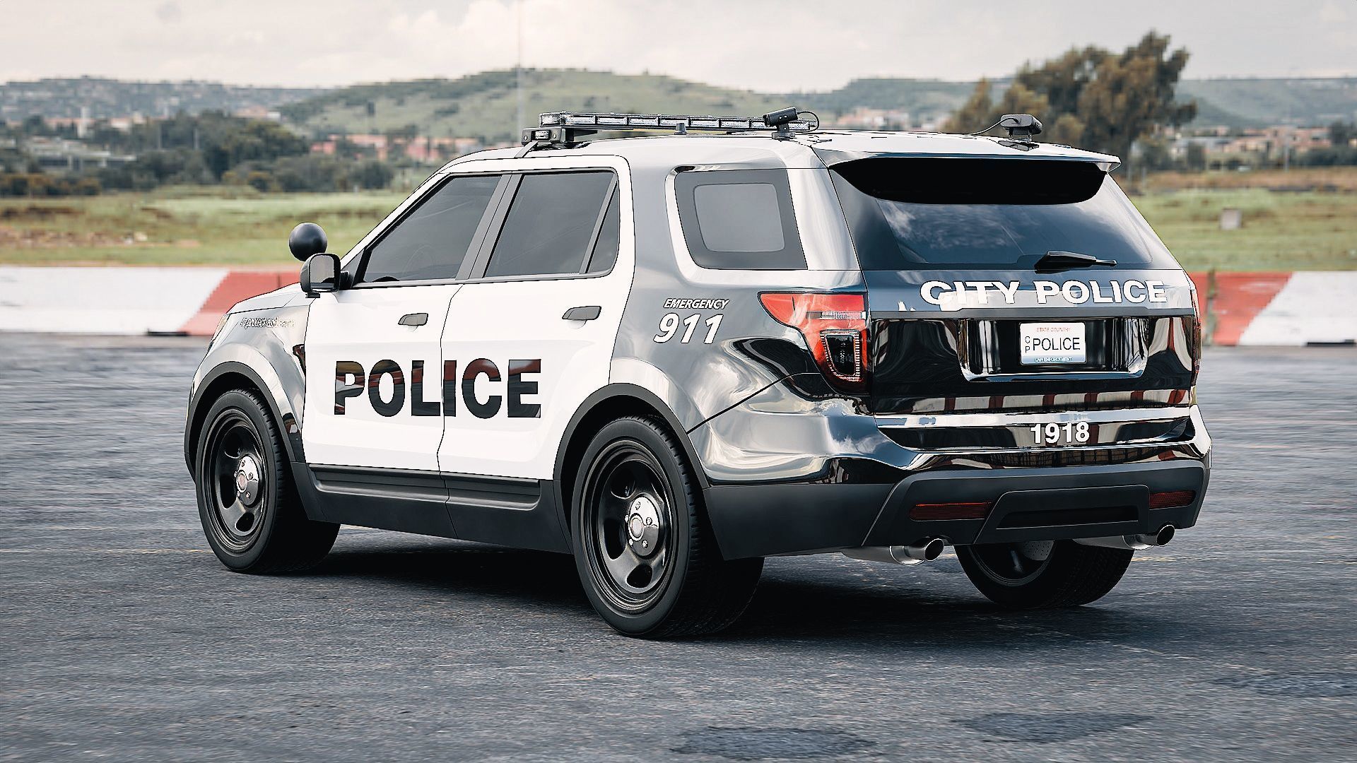 American SUV Police Car 3D model_3