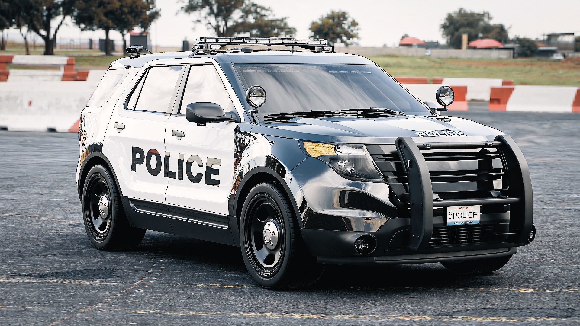 American SUV Police Car 3D model_1