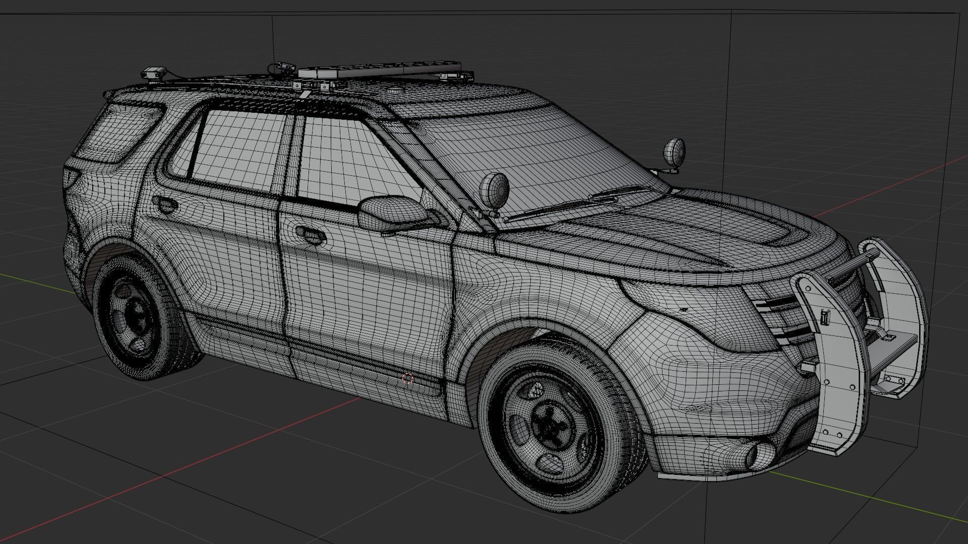 American SUV Police Car 3D model_16