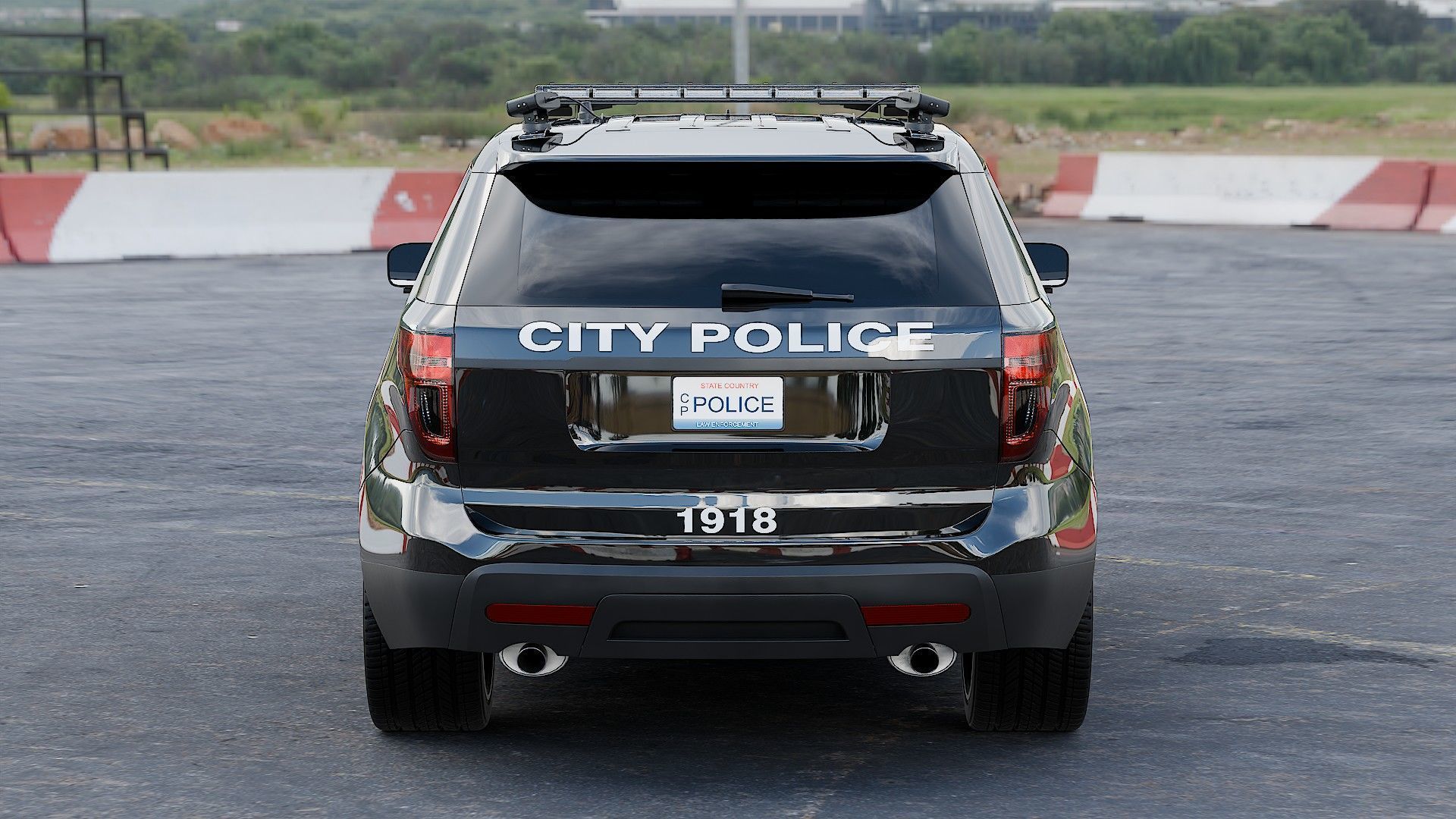 American SUV Police Car 3D model_8