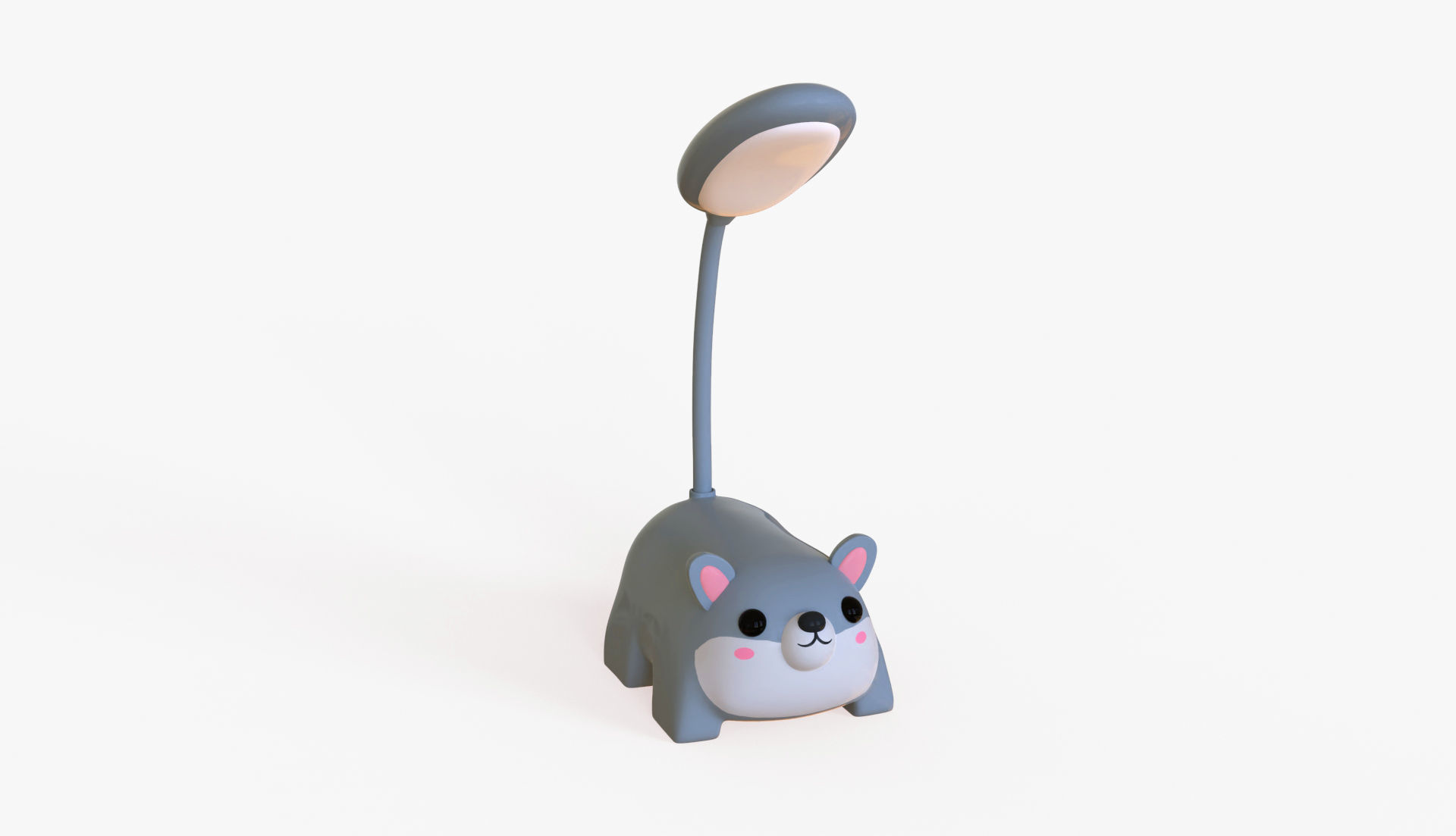 Wolf Desk Lamp Low-poly 3D model_4
