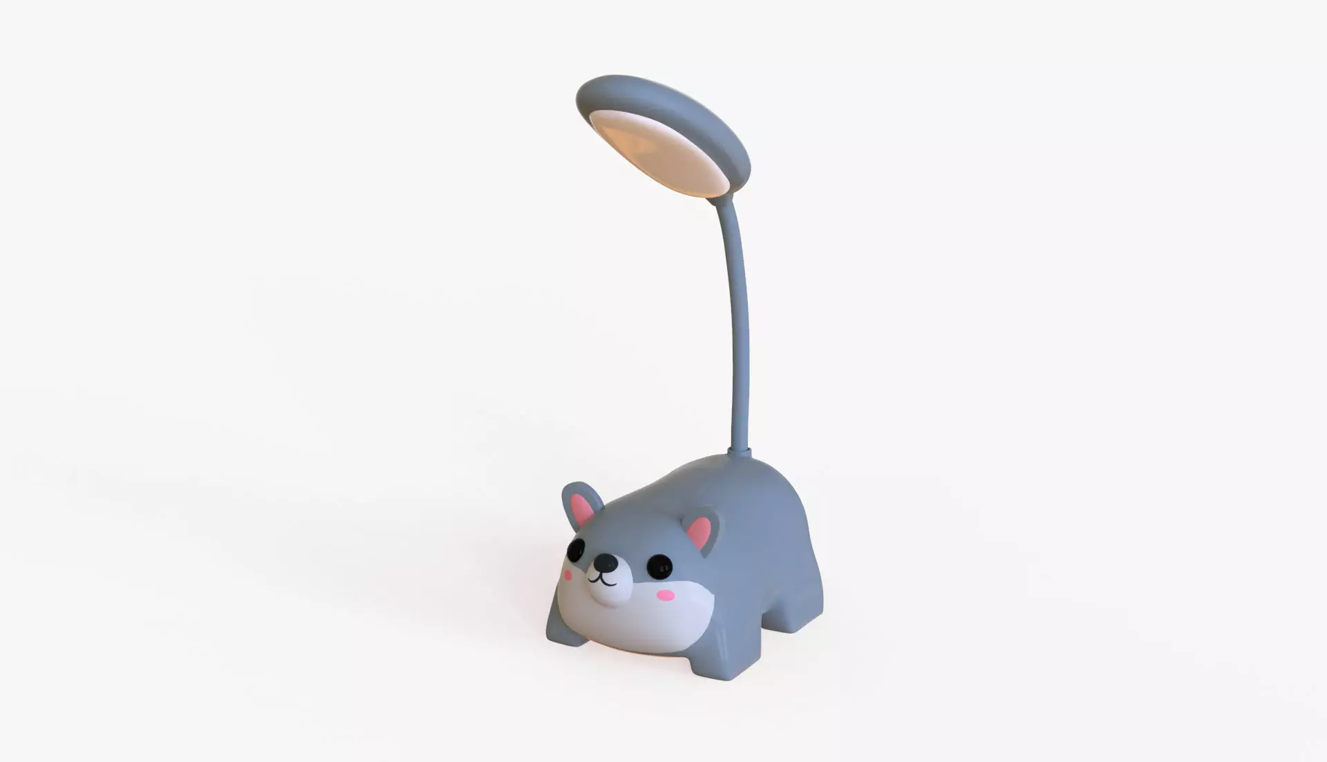 Wolf Desk Lamp Low-poly 3D model_0