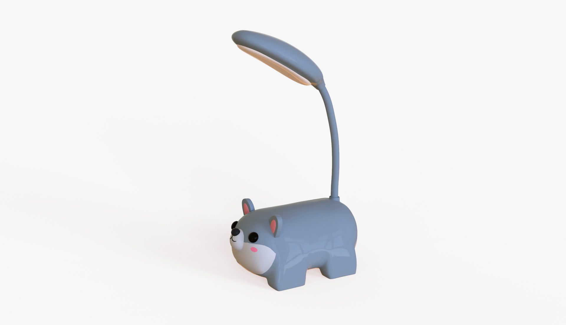 Wolf Desk Lamp Low-poly 3D model_1