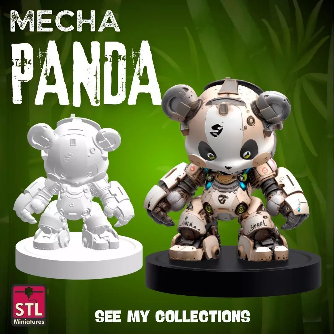 Mechanical Panda Robot STL File 3D print model