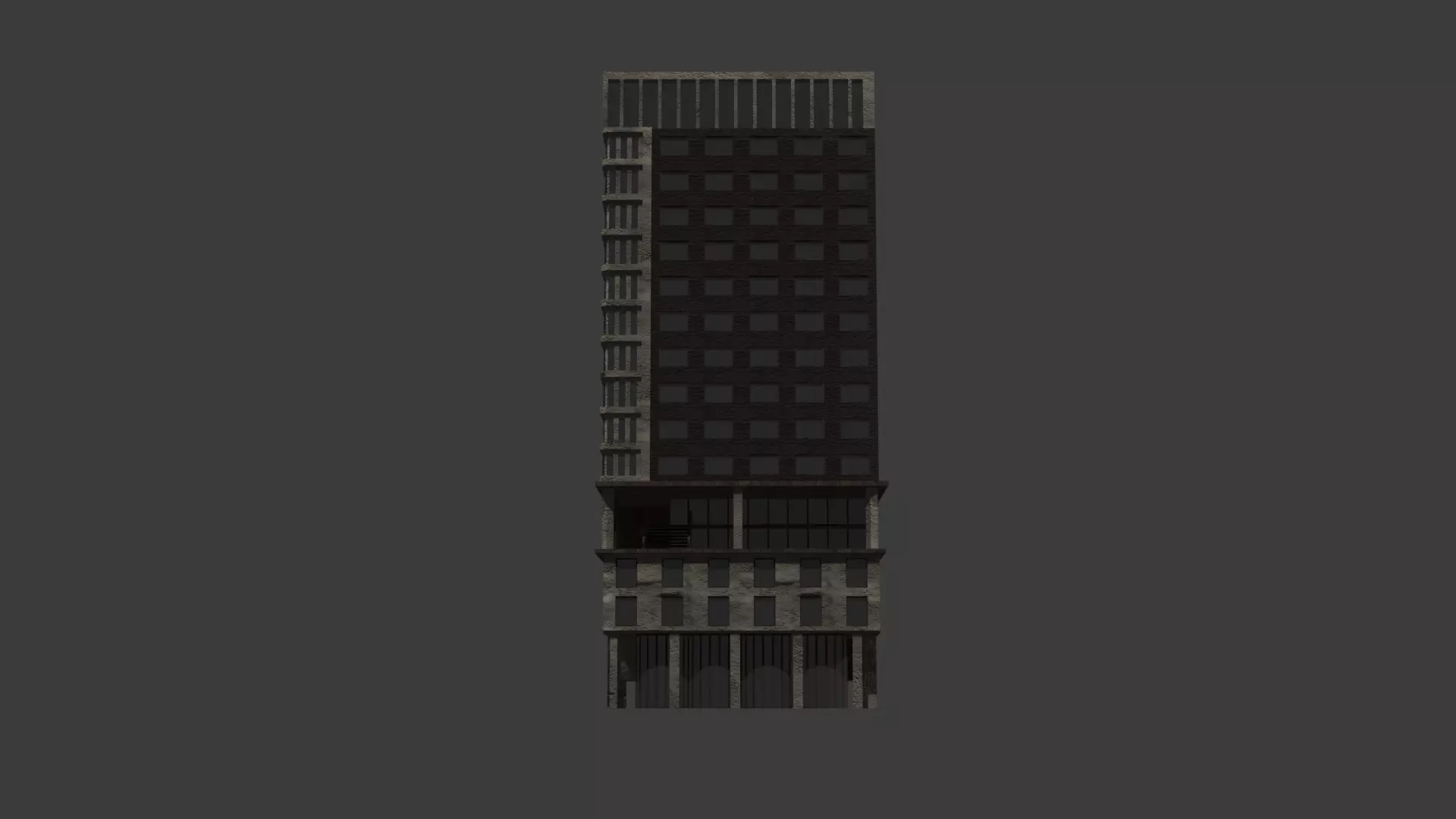 Hotel con Balcon  3D model_0