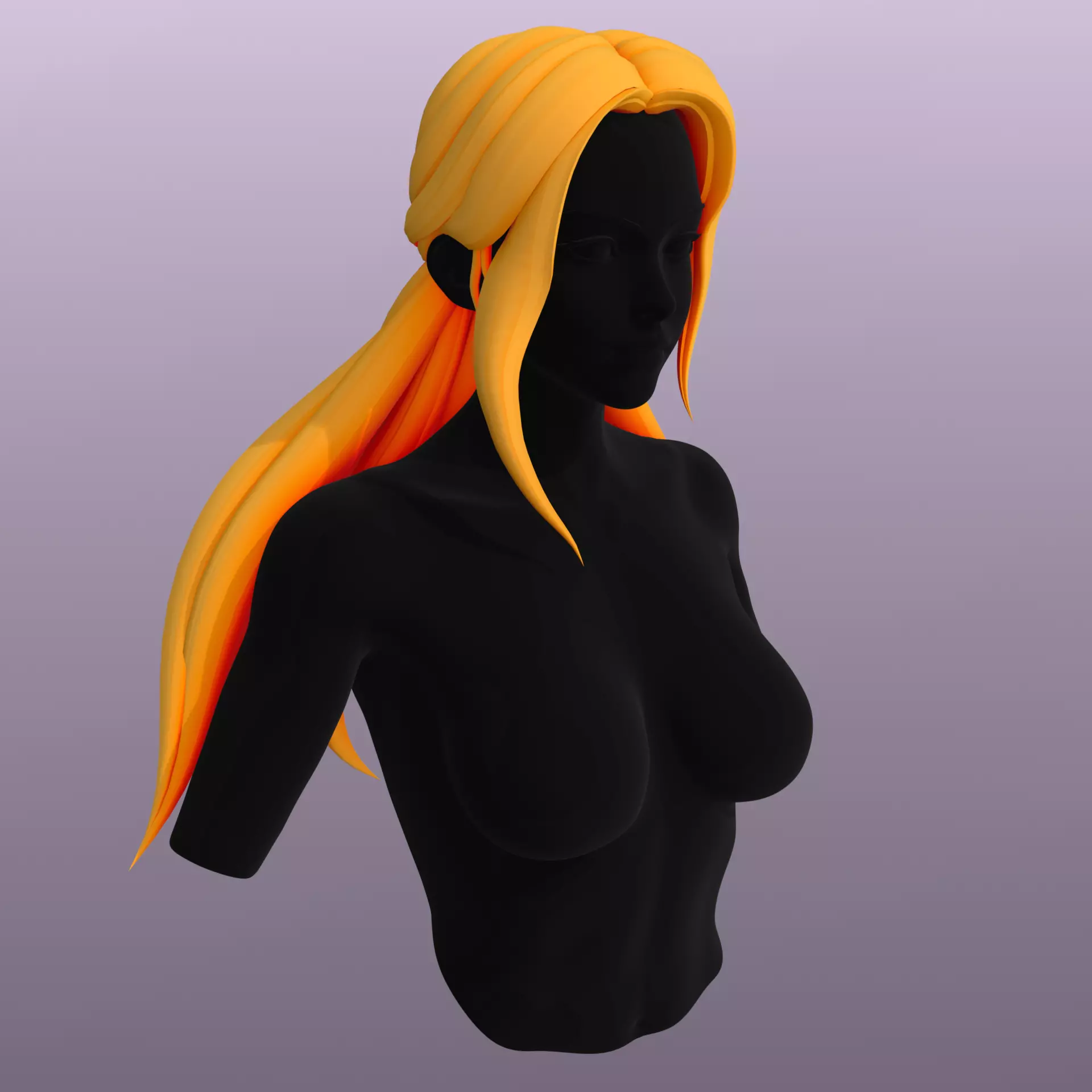 Stylized Hair 02 Low-poly 3D model
