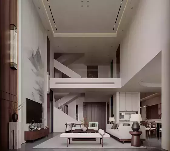 Villa interior scene