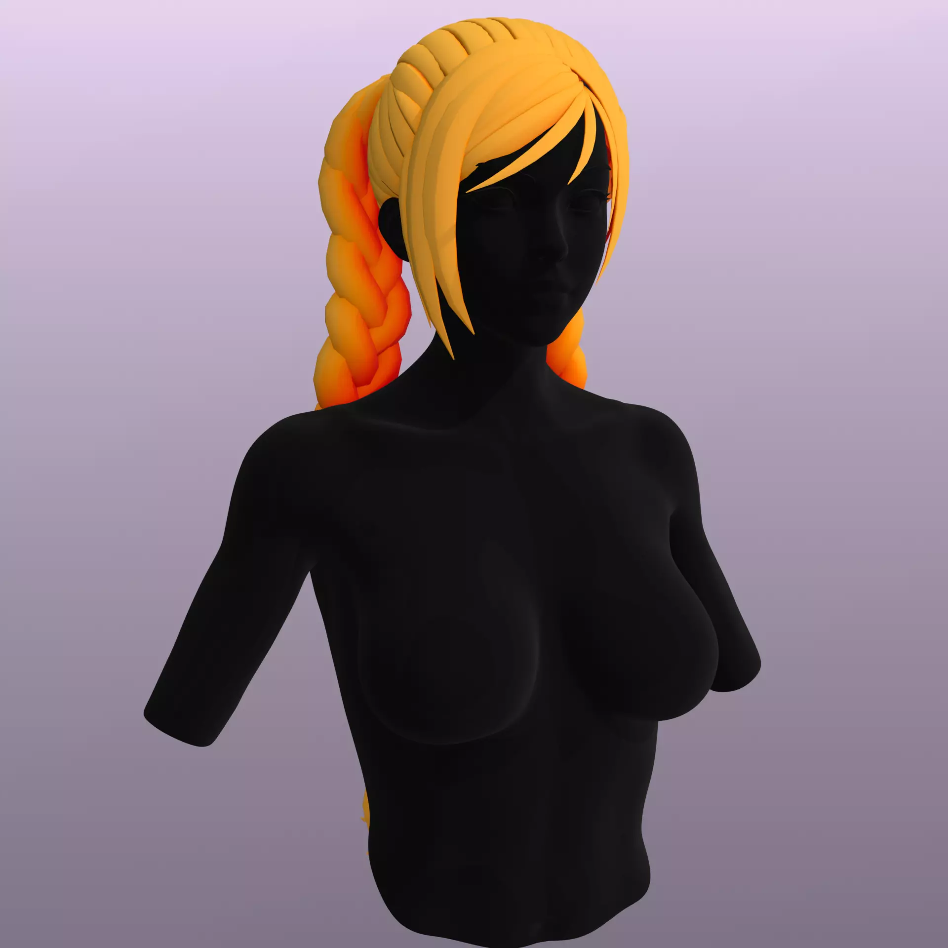Stylized Hair 08 Low-poly 3D model