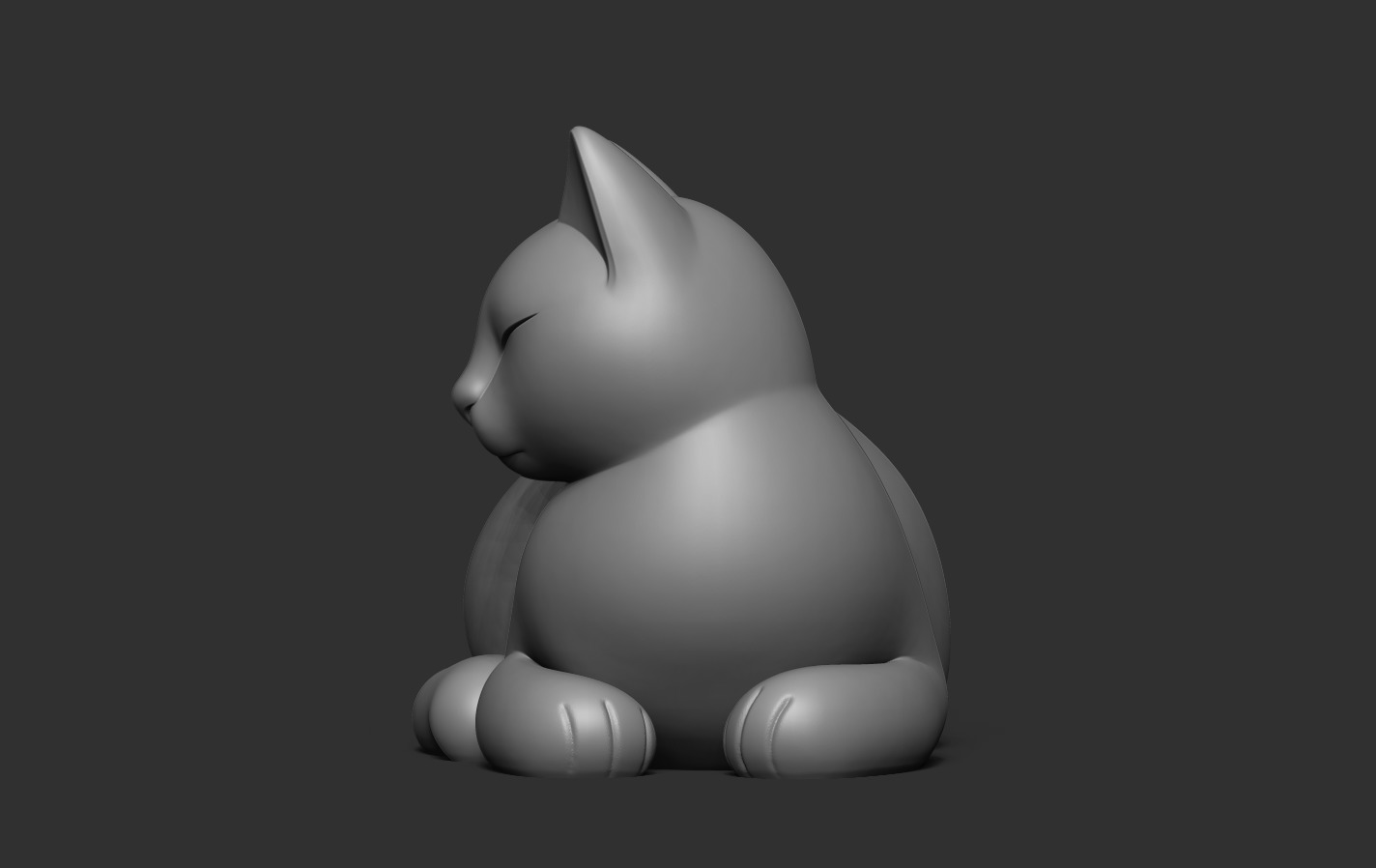 Lying Cat 3D print model_12