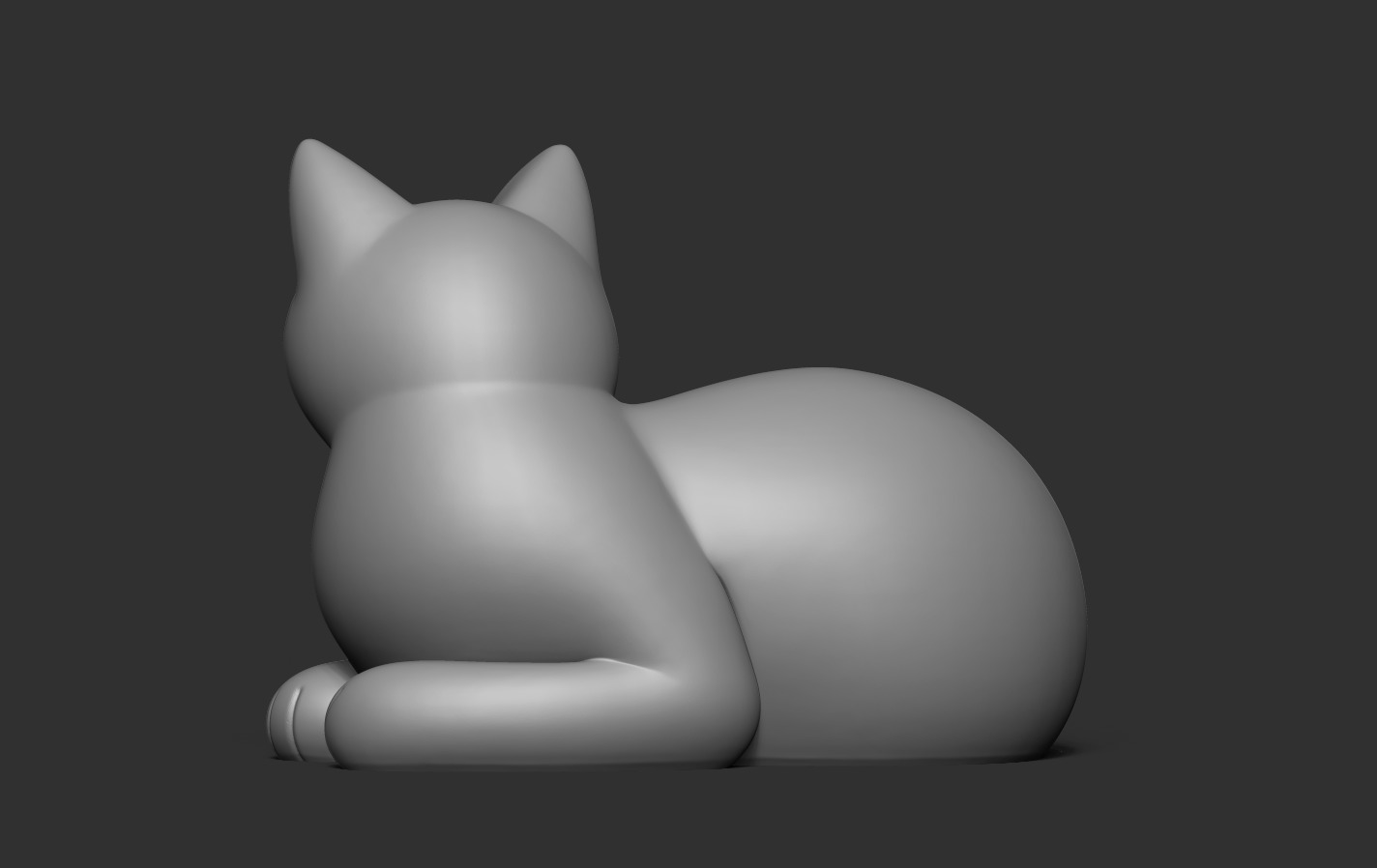 Lying Cat 3D print model_13