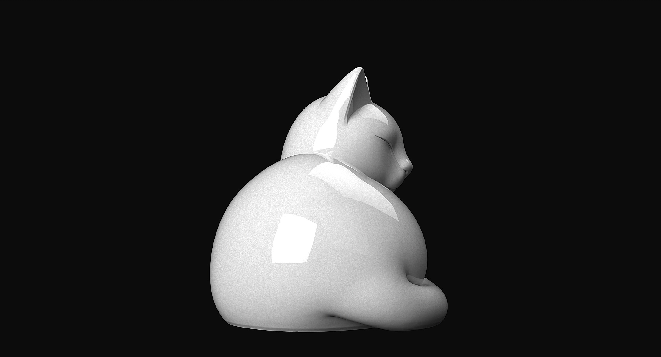 Lying Cat 3D print model_6