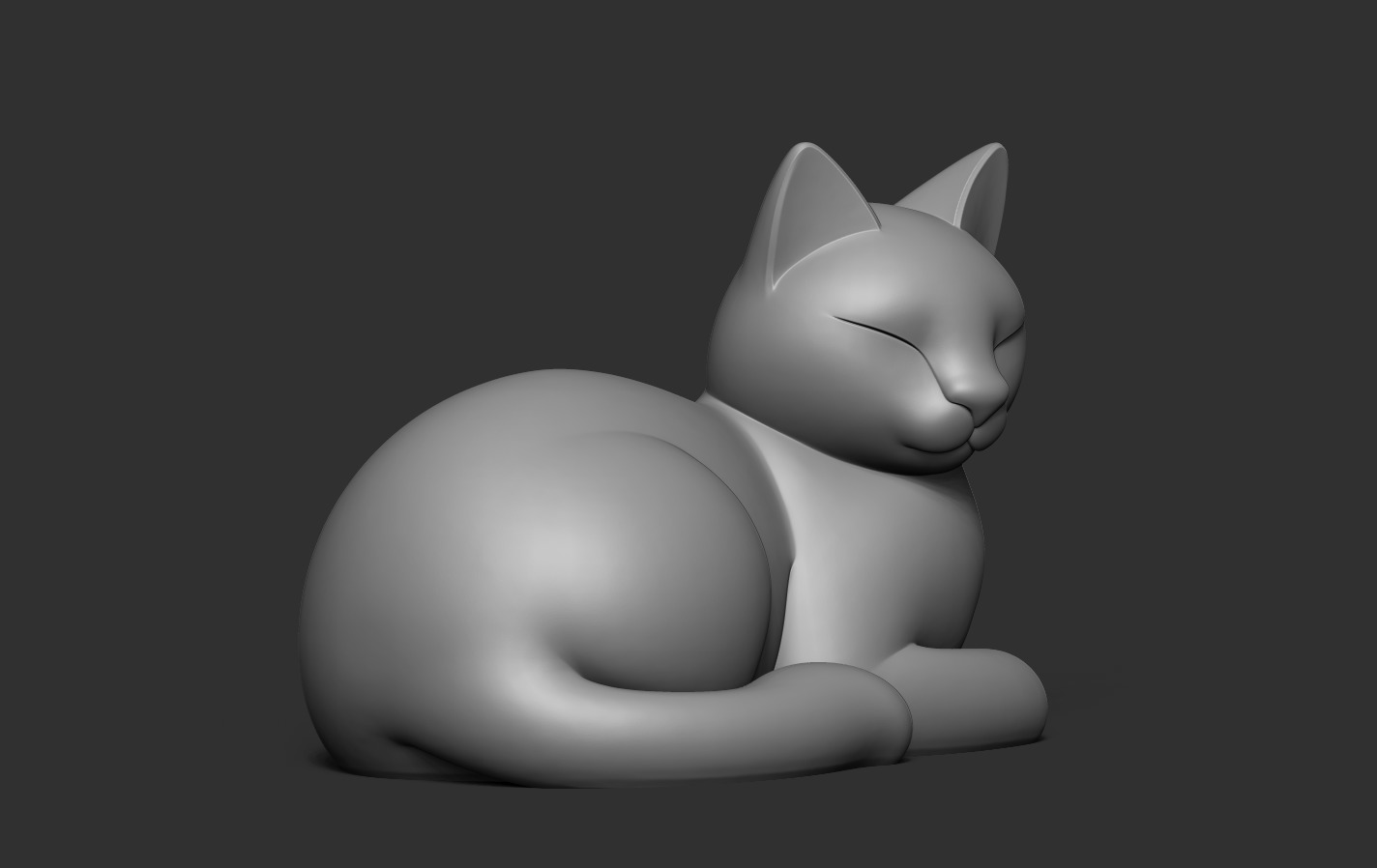 Lying Cat 3D print model_17