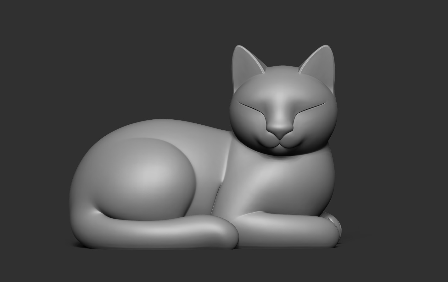 Lying Cat 3D print model_10