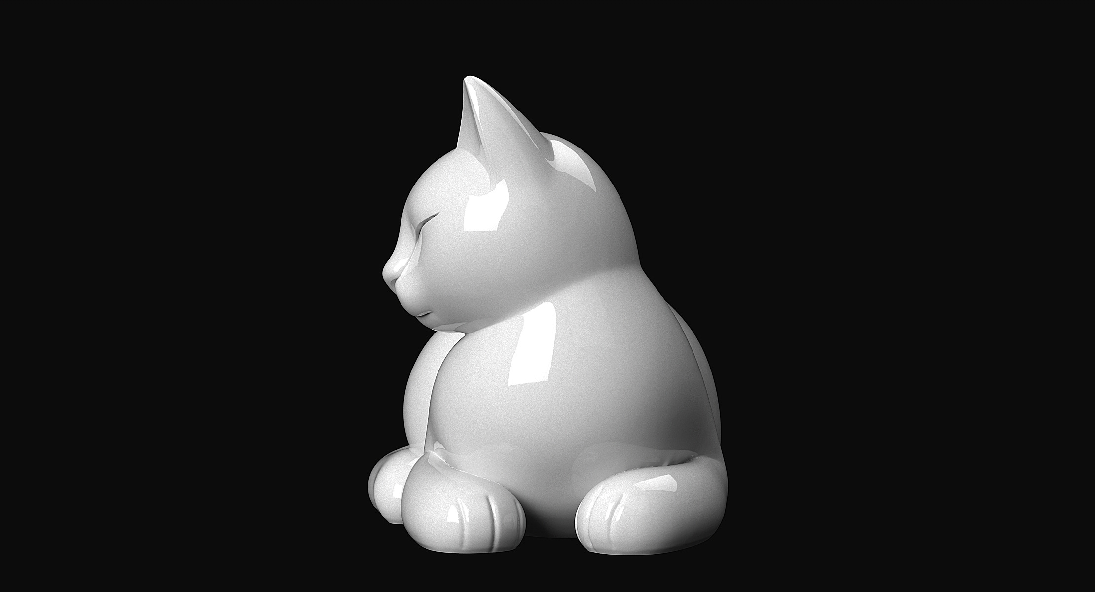 Lying Cat 3D print model_3